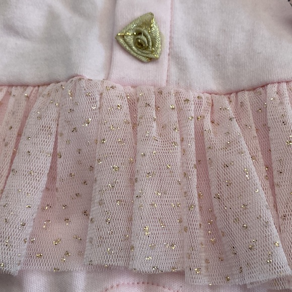 Too Sweet pink and gold coverall 6 months - Picture 3 of 8